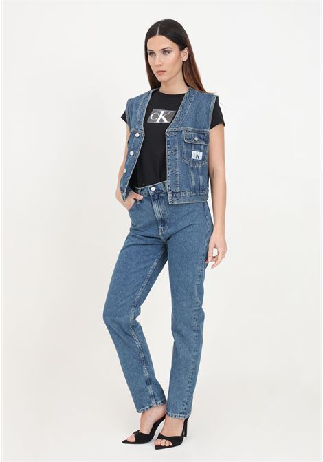 Blue denim high-waisted women's jeans CALVIN KLEIN JEANS | J20J2224431A41A4
